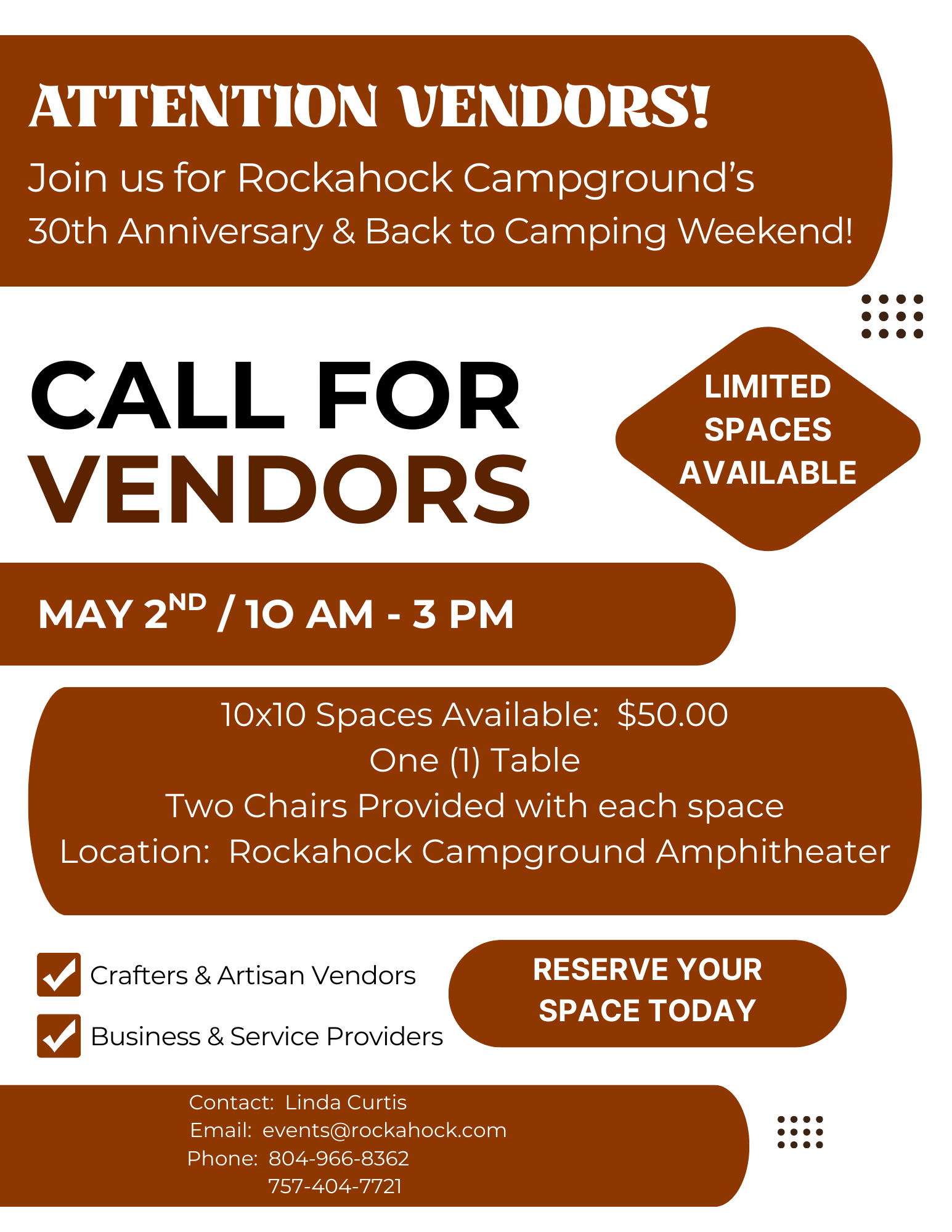 2026 Call for Vendors Camping Expo A